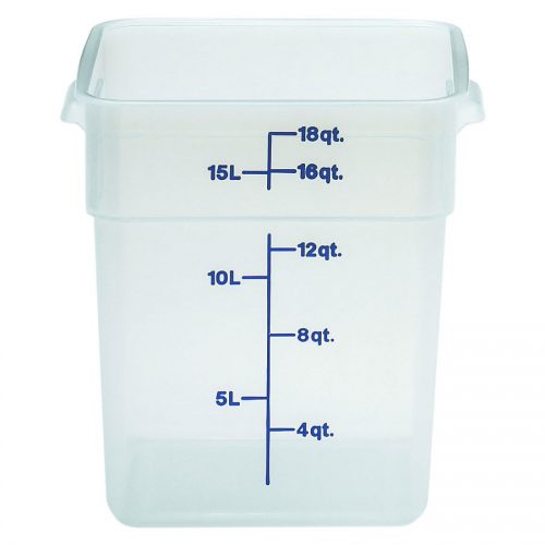 Food Container, 18 qt., 11-1/4"L x 12-1/4"W x 12-5/8"H