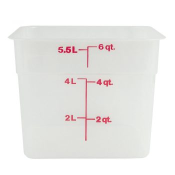 Food Container, 6 qt., 8-3/8"L x 8-3/8"W x 7-1/4"H