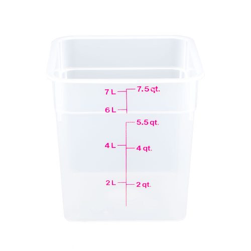 Food Container, 8 qt., 8-3/8"L x 8-3/8"W x 9-1/8"H