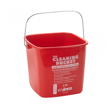 Cleaning Bucket, 6 qt., for sanitizing solution, red